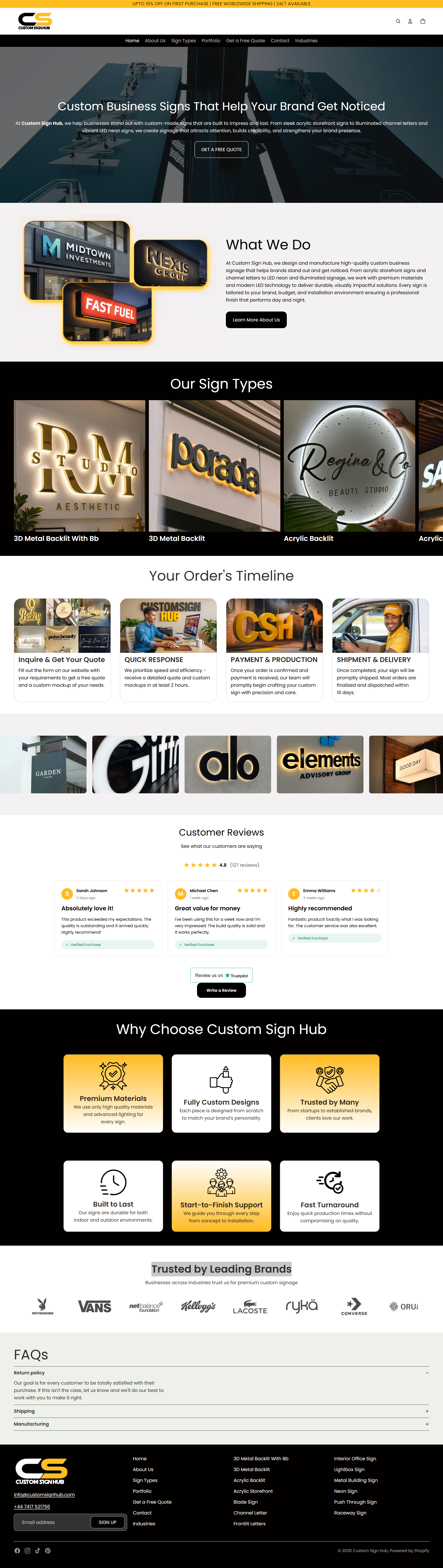 Custom Business Signs & Storefront Signage | Custom Sign Hub