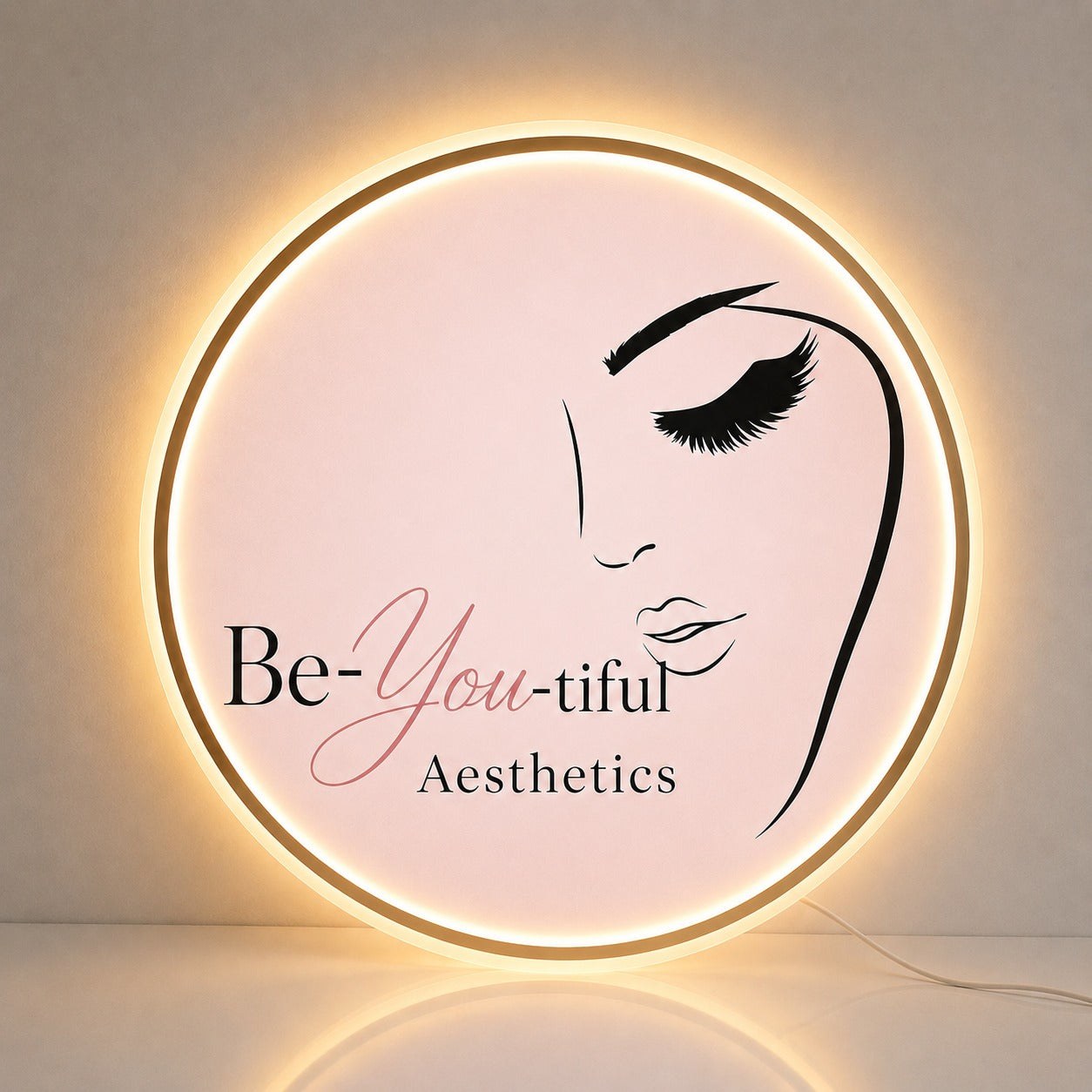 Custom Acrylic Backlit Sign - Be-You-tiful