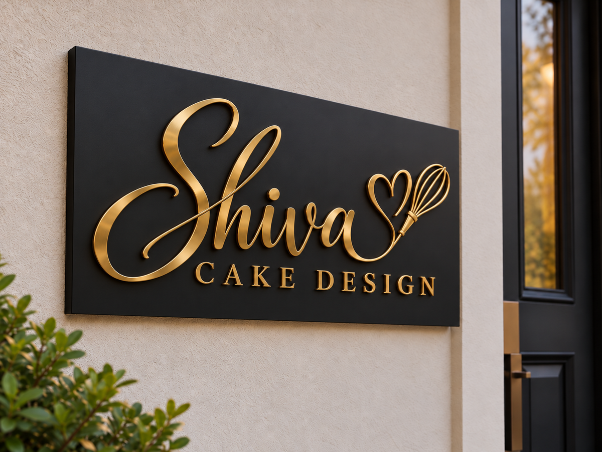 Custom 2D Metal Sign - Shiva Cake Design