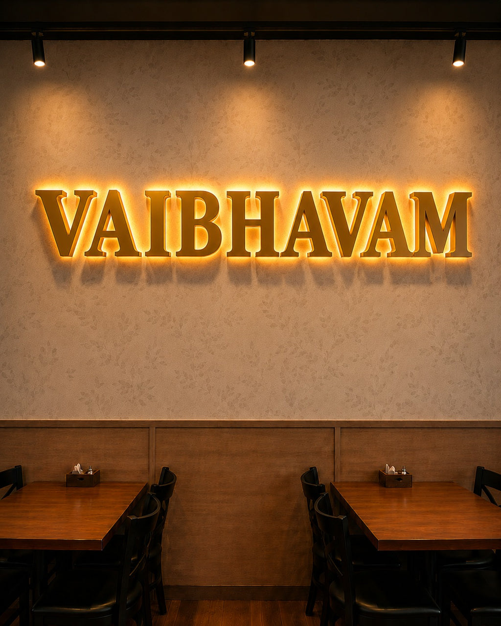 Custom 3D Metal Backlit Sign - Sri Surya Akash Bandela