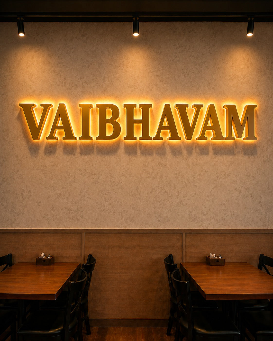 Custom 3D Metal Backlit Sign - Sri Surya Akash Bandela
