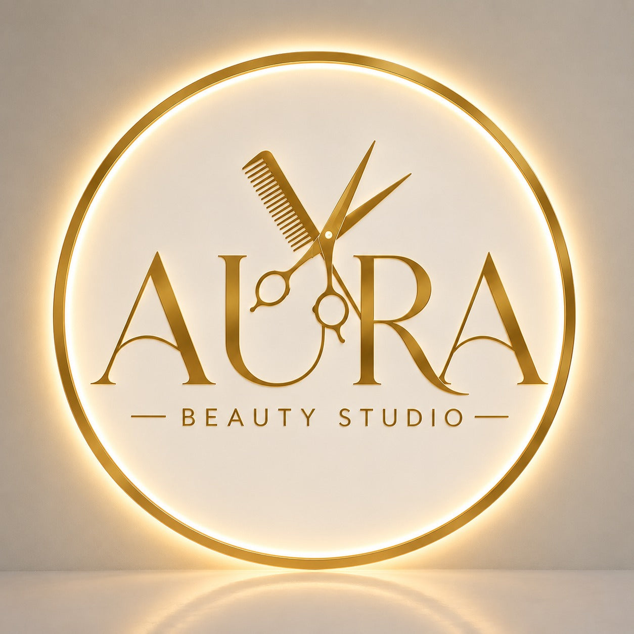 Custom Acrylic Backlit Sign - AURA
